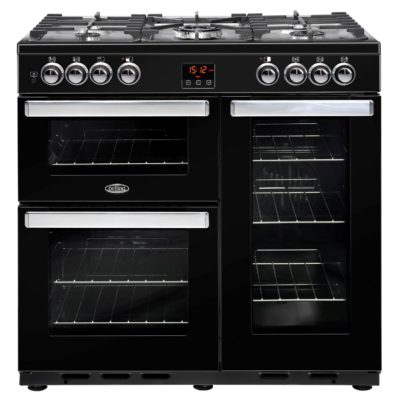 Belling Cookcentre 90DFT 90cm Dual Fuel Range Cooker in Black 444444071 Belling Cookcentre 90DFT 90cm Dual Fuel Range Cooker in Black 444444071